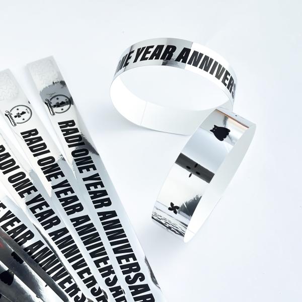 Personalized Logo Glitter Holographic Wristbands Perfect for Parties/Events