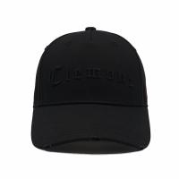 Black 100% Cotton 5 Panel Baseball Cap Custom Embriodery Logo