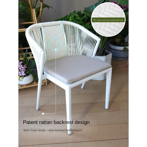 Soft Doll Cotton Cushion Contemporary Style 3Piece Outdoor Patio Table and Chair Set