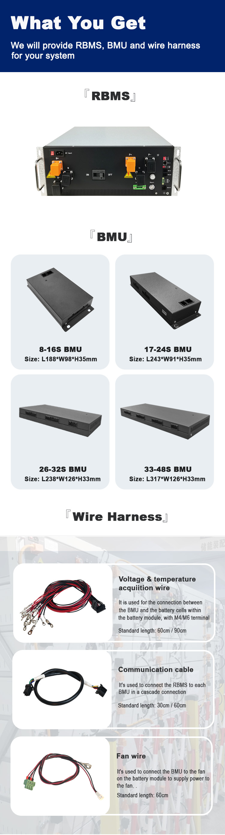 GCE Высоковольтный BMS 128S 409.6V 250A Центровой кран BMS для UPS