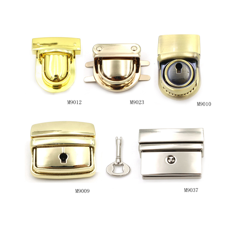 Zinc Alloy Metal Bag Closure Shiny Gold Purse Latch Closure Luggage Hardware