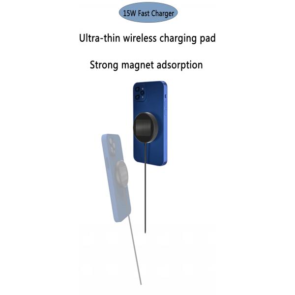 8mm Distance Round 15W Magnetic Wireless Charger Metal Bracket