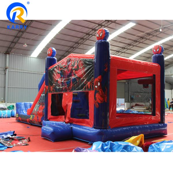 Customized Color Inflatable Jumping Castle Spiderman Bouncy Castle with Slide Combo