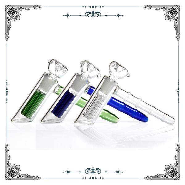 Glass Water Bubbler 6 Tree Arms Perc Hookah Pocket Smoking Water Pipes