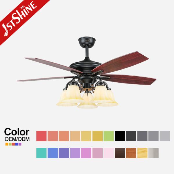 Hotel clássico de 3 lâminas da madeira compensada dos fãs de teto 5 da corrente de tração da velocidade decorativo