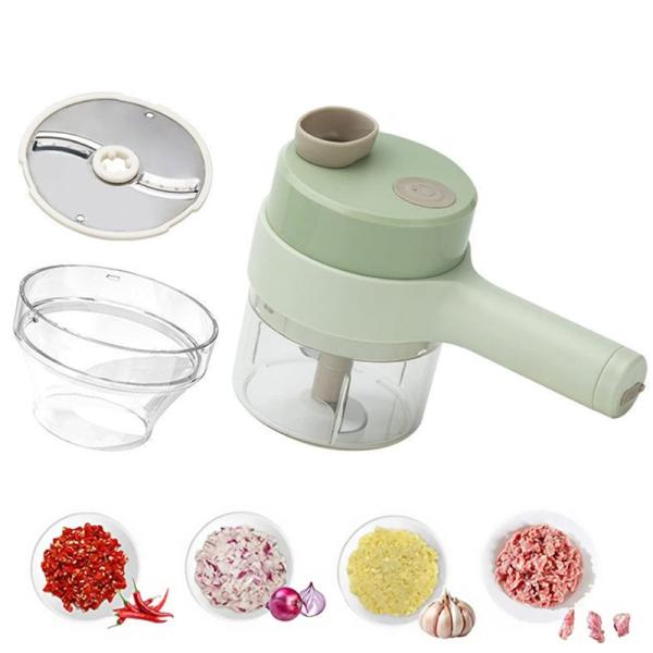 Europe Portable 4 in 1 Vegetable Cutter Set Smart Gadget Electric Slicer Kitchen Chopper