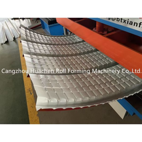 Colored Steel Roofing Sheet Roll Forming Machine with 15-20m/min Speed, 45# Steel Quenching and Plating Rollers, and PLC Control System