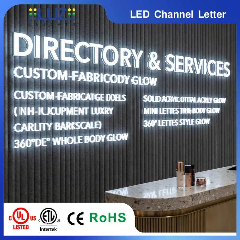 Seamless Whole Body Glowing CNC Carved Translucent Acrylic Mini LED Signage For Shopping Mall Interior
