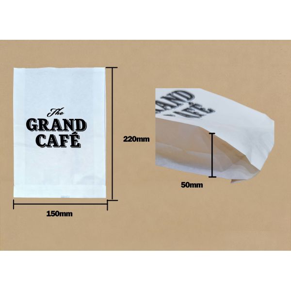 Customized Flat Satchel Kraft Paper Bag Use For Bakery Bread Food Bag