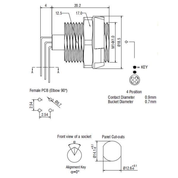 Soquete fêmea masculino impermeável SRD.PACKAGE 1P 4 Pin Plug And Socket Connector da tomada