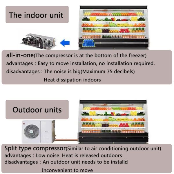 Open Vertical Multideck Display Fridge OEM Refrigerated Showcase