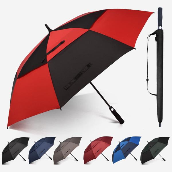 Customized Logo 8-Bone Automatic Double-Layer Golf Men's Umbrella for Stormy