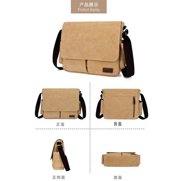 16.5 / 17 Inch Flap Men Sling Crossbody Laptop Canvas Shoulder Messenger Bag For Men