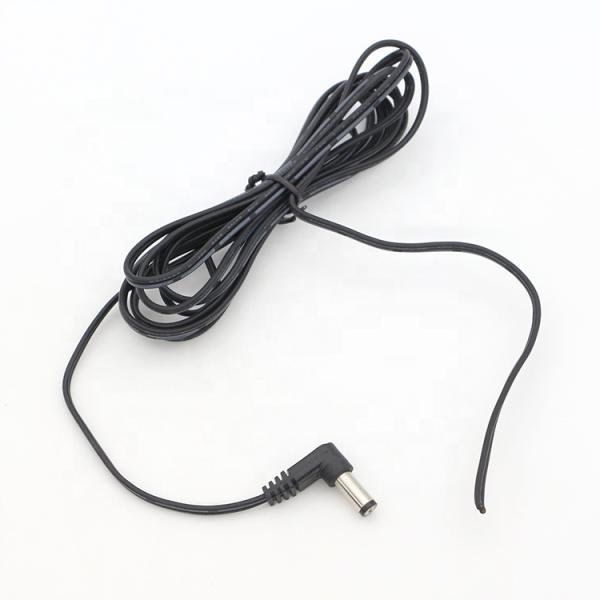 90 degrés à angle droit Jack à baril en courant continu 2,1x5,5 mm mâle femelle à l'extrémité libre câble d'alimentation en courant continu à queue de cochon ouverte
