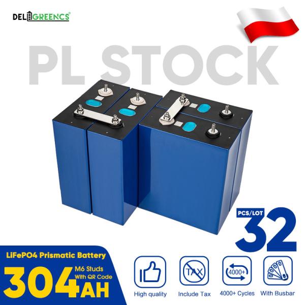 EVE 304ah Grade A Prismatic Lifepo4 Lithium Battery Cell Poland EU Warehouse Stock Charge Cut-off Voltage 3.65V Free Shipping