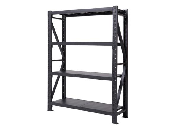 Black OEM Free Standing Storage Shelves CE 4 Tier Metal Shelves