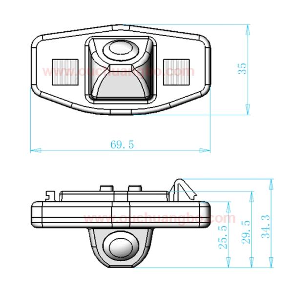 Ouchuangbo Wireless HD CCD Car Parking Reversing Camera for Honda accord 2008 OCB-T6812