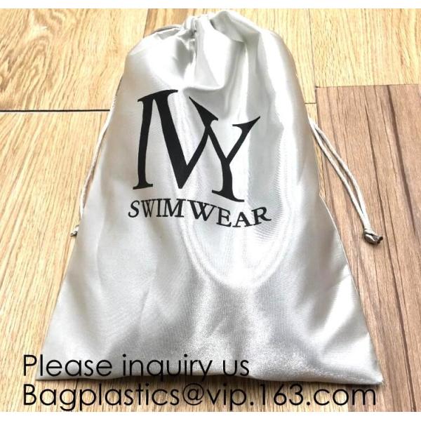 Satin Gift Bags Wedding Favor Drawstring Bags Baby Shower Christmas Gift Bag,Customized Logo Thick Gold Satin Hair Exten