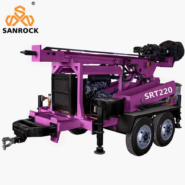 Trailer Mounted Water Well Drill Rig Hydraulic Bore Hole Deep Well Drilling Equipment