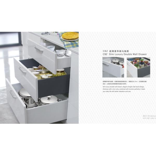 Системы ящика коробки тонкой роскошной кухни тандемные с фронтом - панелью опрокиньте регулировку 300 до 550 mm