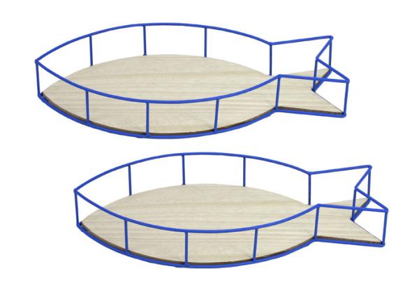 Fish Shape Metal Frame MDF Bottom Home Storage Baskets BSCI Certified