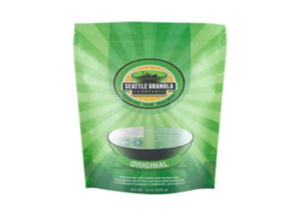 Stand Up Green Tea Side Gusset Bag Empty Plastic Custom Design 100 Micron