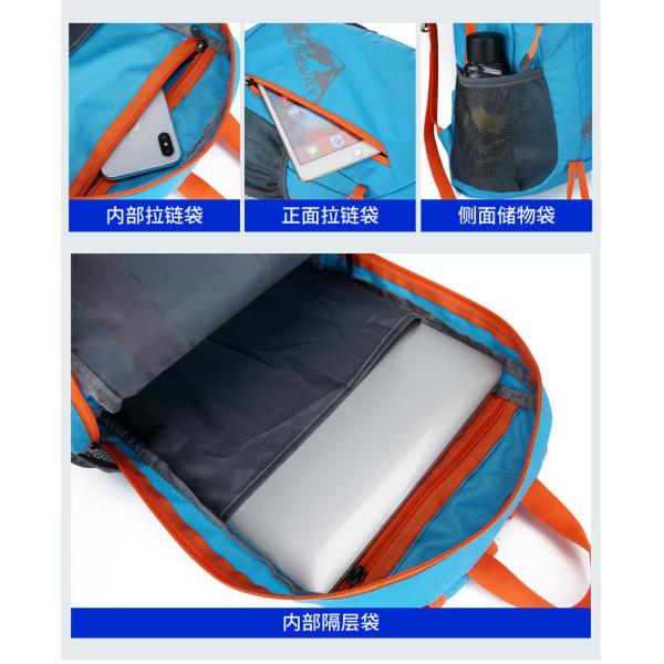 Custom Logo Nylon Sports Gym Bags Collapsible Lightweight Waterproof Outgoing Backpack