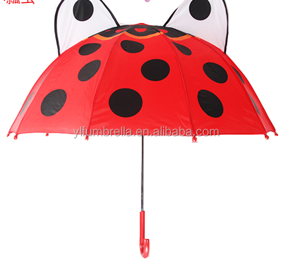 Open Diameter 90cm 19inch 8K 190T Pongee Kids Umbrella with Ears Personalized and Cute