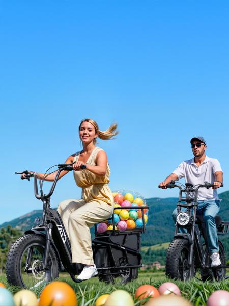 Family Electric Long Tail Cargo Bike for Kids, Pets, Large Capacity, Foldable, Urban Commute  Transport, Pedal Assist