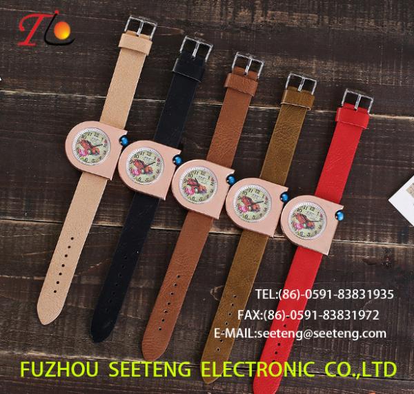 wholesale  Pu watch alloy case  quartz watch Personality watches  fashion watch pu strap cool style