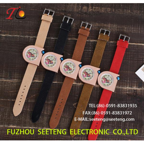 wholesale  Pu watch alloy case  quartz watch Personality watches  fashion watch pu strap cool style
