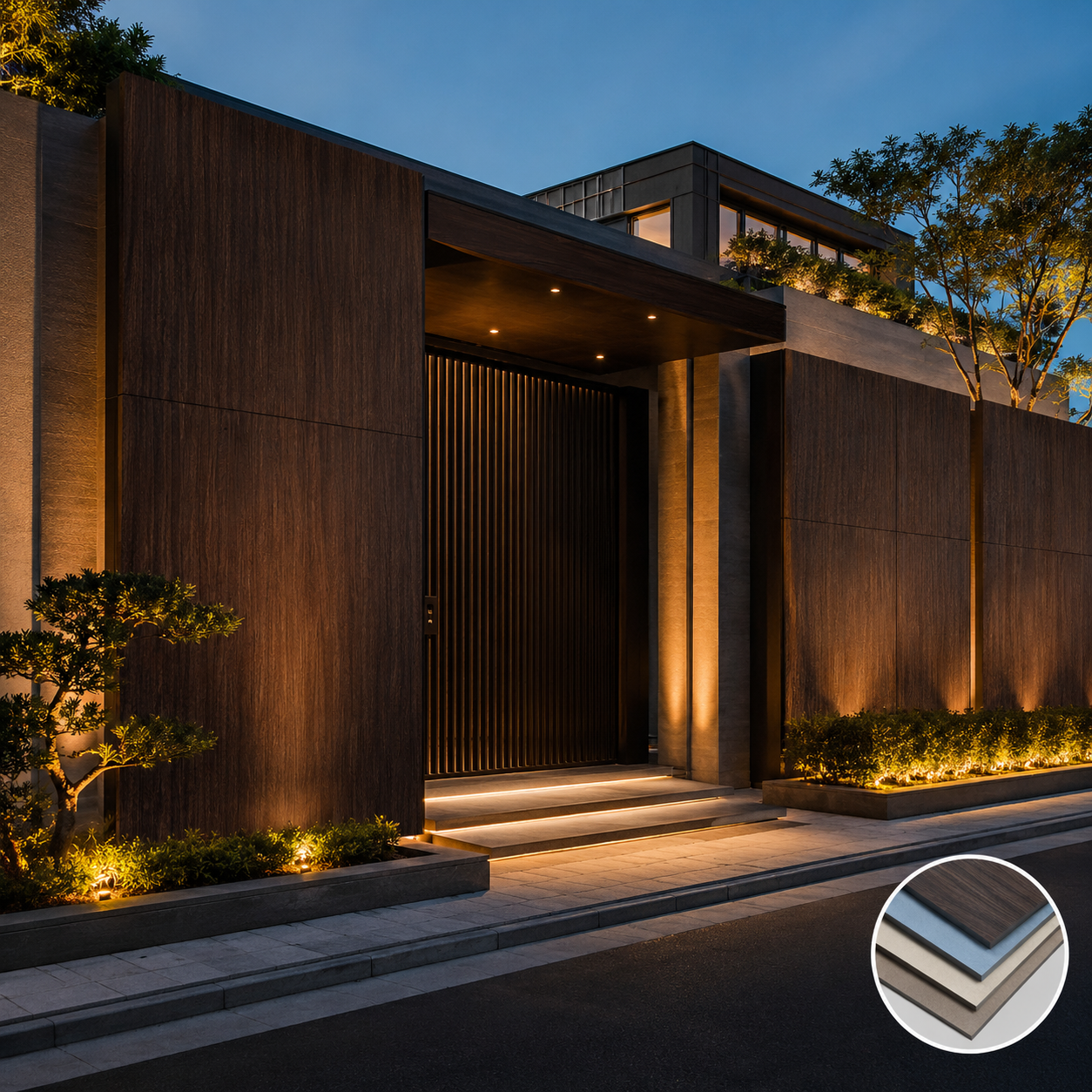 Weather Resistant Exterior HPL Compact Laminate Panel  Anti-fade Outdoor Compact Laminate Wall Panel for Villa Garden Fence & Courtyard Cladding