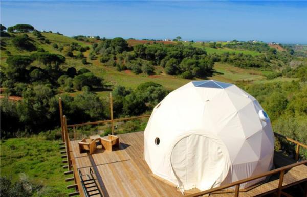 7m Geodesic Glamping Dome Tent Hotels PVC Cover With Insulations Facility