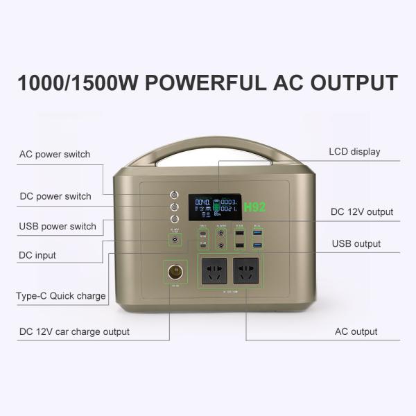 Outdoor Power Supply Lithium Ion Battery 1.5kw Portable Energy Storage