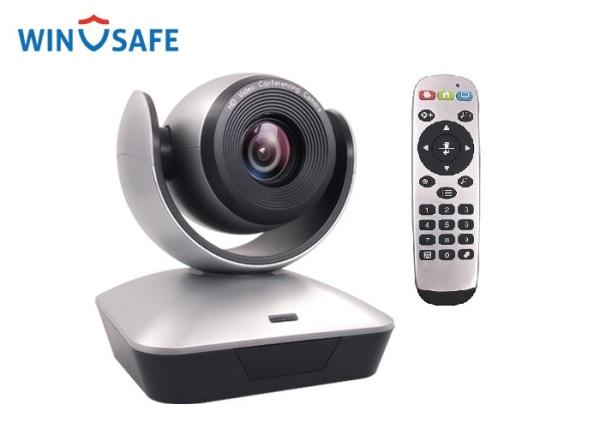 Grey Small Full HD USB Video Conference Camera With Optical Zoom 0.1Lux