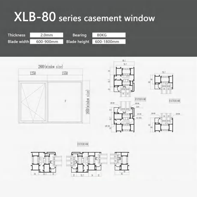 XLB-80 Series American Standard Casement Window Product Introduction