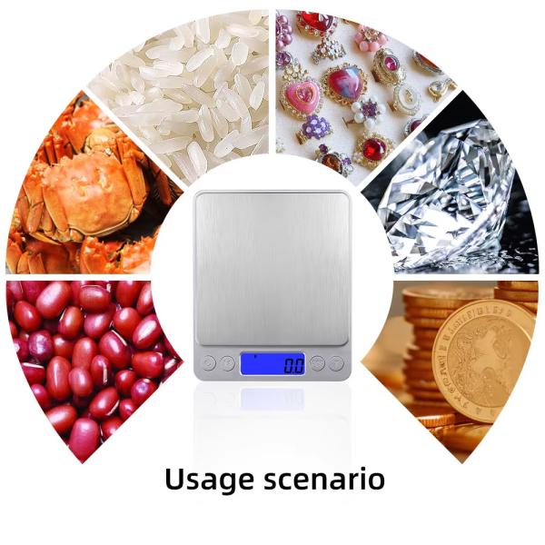 Escala de cocina digital 3kg/0.1g 500g/0.01g,1kg/0.1g,2kg/0.1g,3kg/0.1g Acero inoxidable LCD eléctrico electrónico gramo