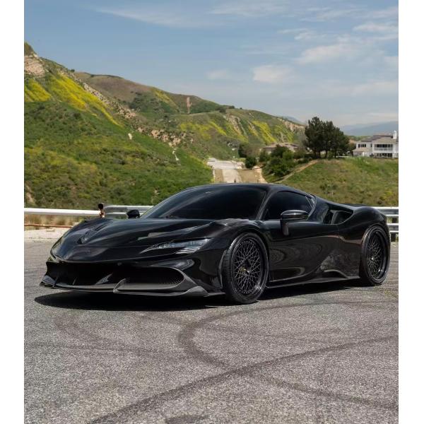 SF90 Ferrari Carbon Fiber Body Kit 1016 Style Front Lip Air Intake Black Spoiler Fender