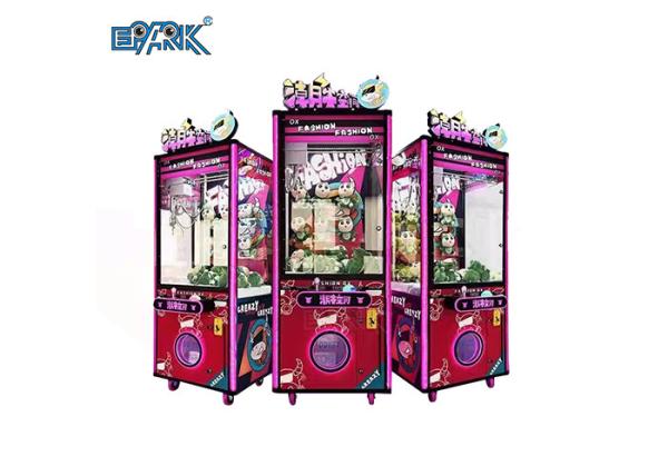Coin Pusher Prize Vending Game Machine Candy Crane Toy Pink Color Claw Machine
