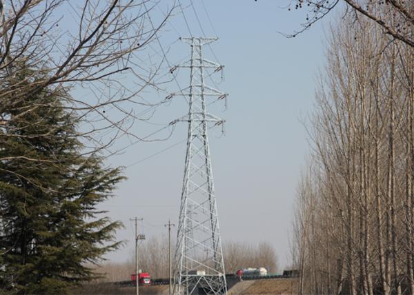 Metal Lattice 220 Kv Transmission Line Towers , Hot Dip Galvanized Steel Tower