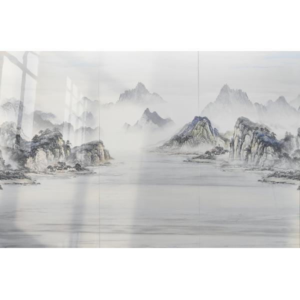 Light Blue Antibacterial Polished Glazed Porcelain Tile 900x1800mm