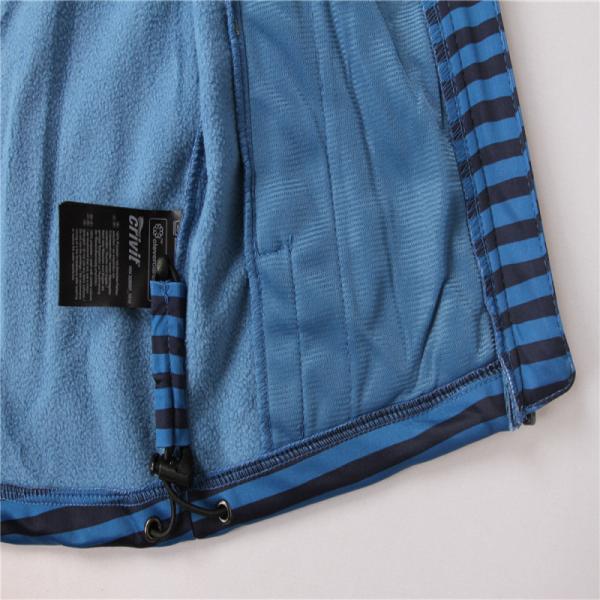 Stockpapa blue Striped Children's Winter Clothes Softshell Hooded Jacket