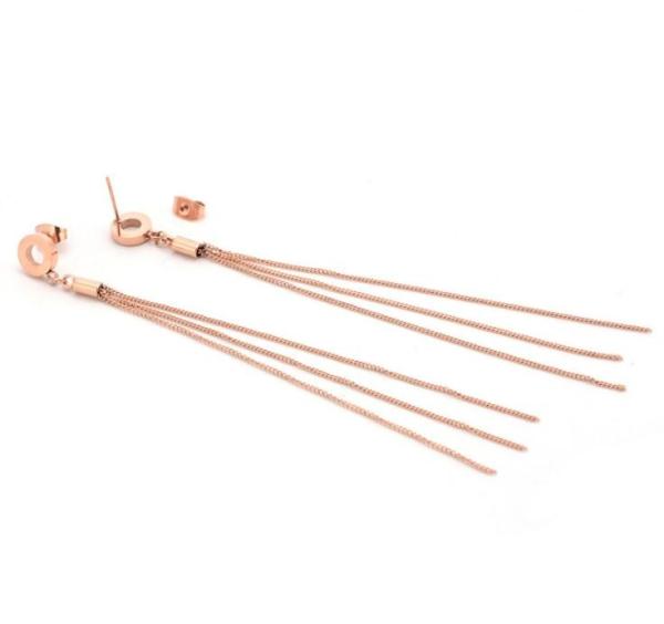 Rose Gold Stainless Steel Tassel Earrings Girs Fashion Jewelle Earring For Gifts
