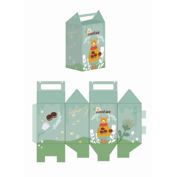 Oblong Paperboard Disposable Food Packaging Cardboard Box For Bread Macaron Cake