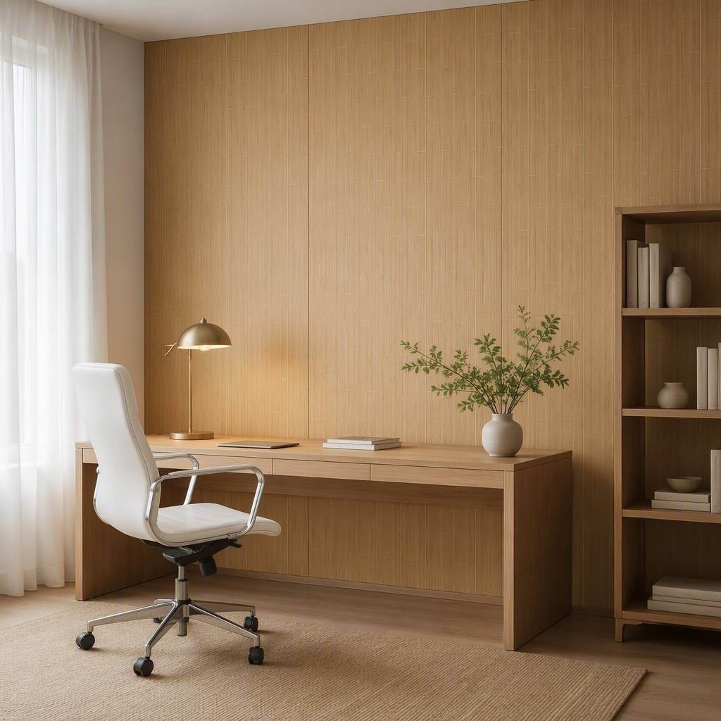 Cream / Off White Wood Pattern Wall Panels For Bathroom / Kitchen