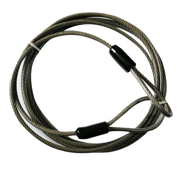 Vinyl Coated Wire Rope Assembly Security Cable Lock with Loop Ends and 6x7 Construction in Customized Length