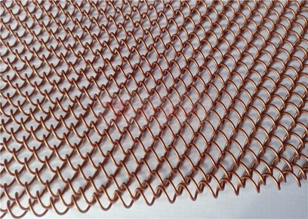 Copper Color Metal Coil Curtain 8x8mm Used As Room Dividers For Internal Decoration