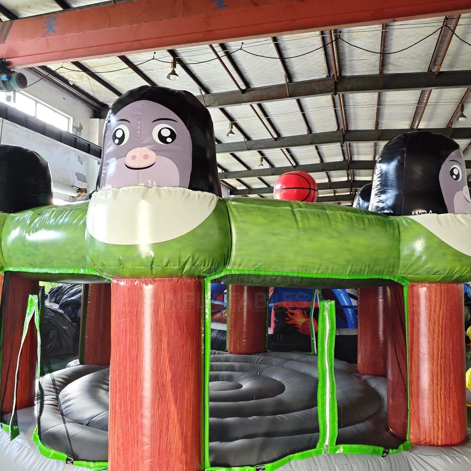 Interactive Inflatable Whack A Mole Game with Multi Player Stations Safety Mesh and Central Play Area for Events Parks and Rentals