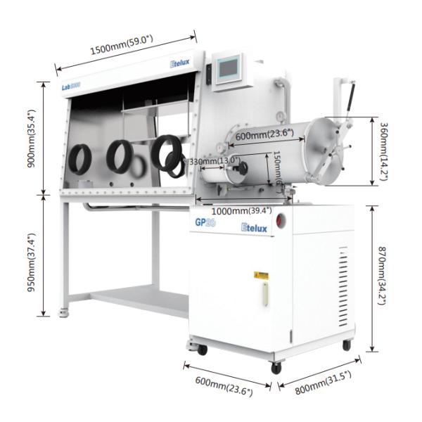 Инертно контролируемые 6 перчатки двусторонние атмосферы