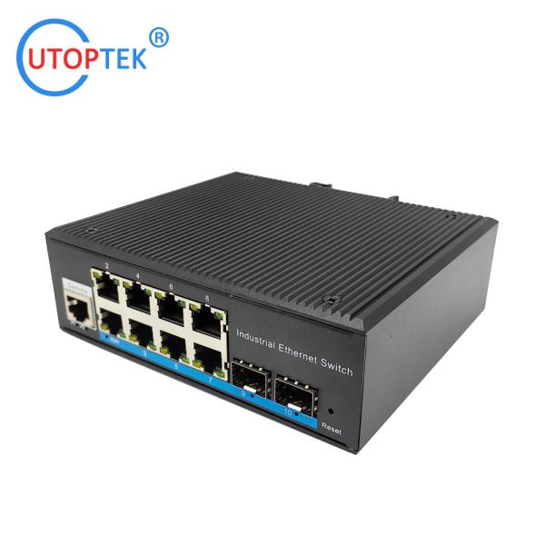 UT28GM-SFP L2 Managed Industrial 2x1000M SFP port+ 8x10/100/1000M RJ45+1xConsole port -40 ~+85 ℃ Ethernet Switch